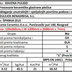 XL Ravena Pulido 120x260cm