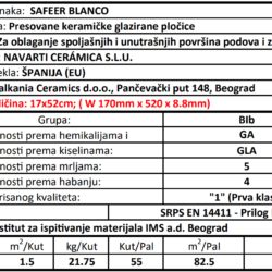 Safeer Blanco 17x52cm