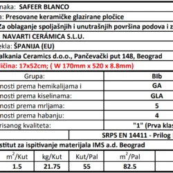 Safeer Blanco 17x52cm