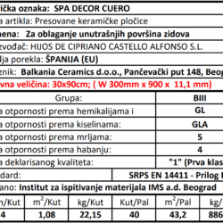 Spa Decor Cuero 30x90cm