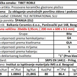 Tibet roble 20x60