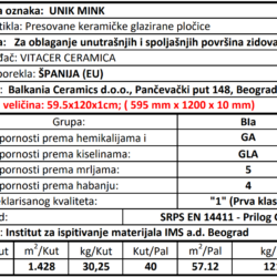 Unik Mink 59.5x120cm