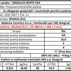 Hex versalles white 20x24
