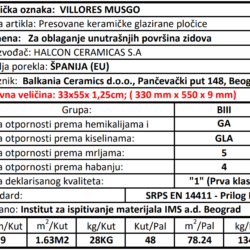 Villores Musgo 33x55cm
