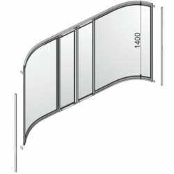 Polyagram Kabina Dalas Pvc Ispuna Silver Profil 140x140cm