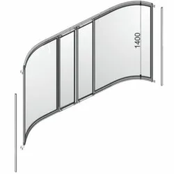 Polyagram Kabina Dalas Pvc Ispuna Silver Profil 140x140cm