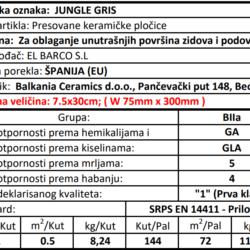 Jungle Gris 7.5x30cm