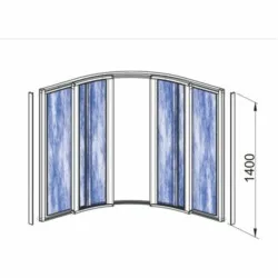 Polyagram Kabina Majorka Pleksiglas Silver Profil 130x130cm