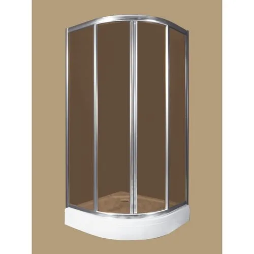 Polyagram Kabina Polukrug Duboki Pleksiglas Beli Profil 90x90cm