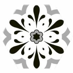 Hex Versalles Decor Black 20x24cm