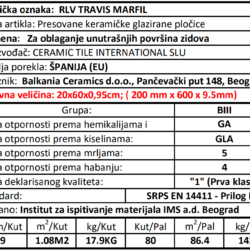 Travis RLV Decor Marfil 20x60cm