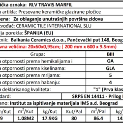 Travis RLV Decor Marfil 20x60cm
