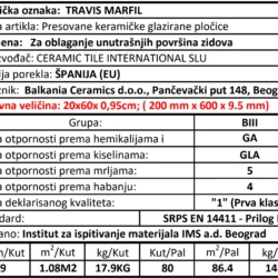 Travis Marfil 20x60cm