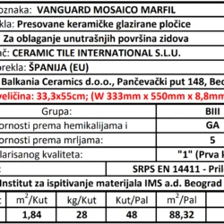 Vanguard mos. marfil 33.3x55